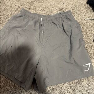 Men’s light gray Gymshark shorts size small black